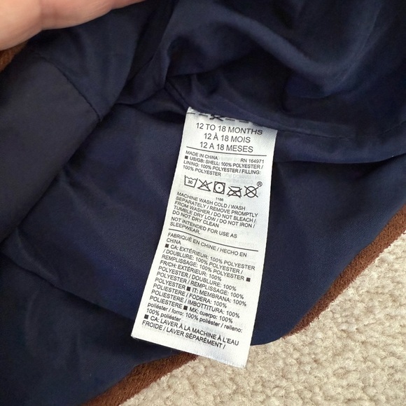 Janie and Jack Navy and Brown Quilted Kids Vest - Picture 4 of 4